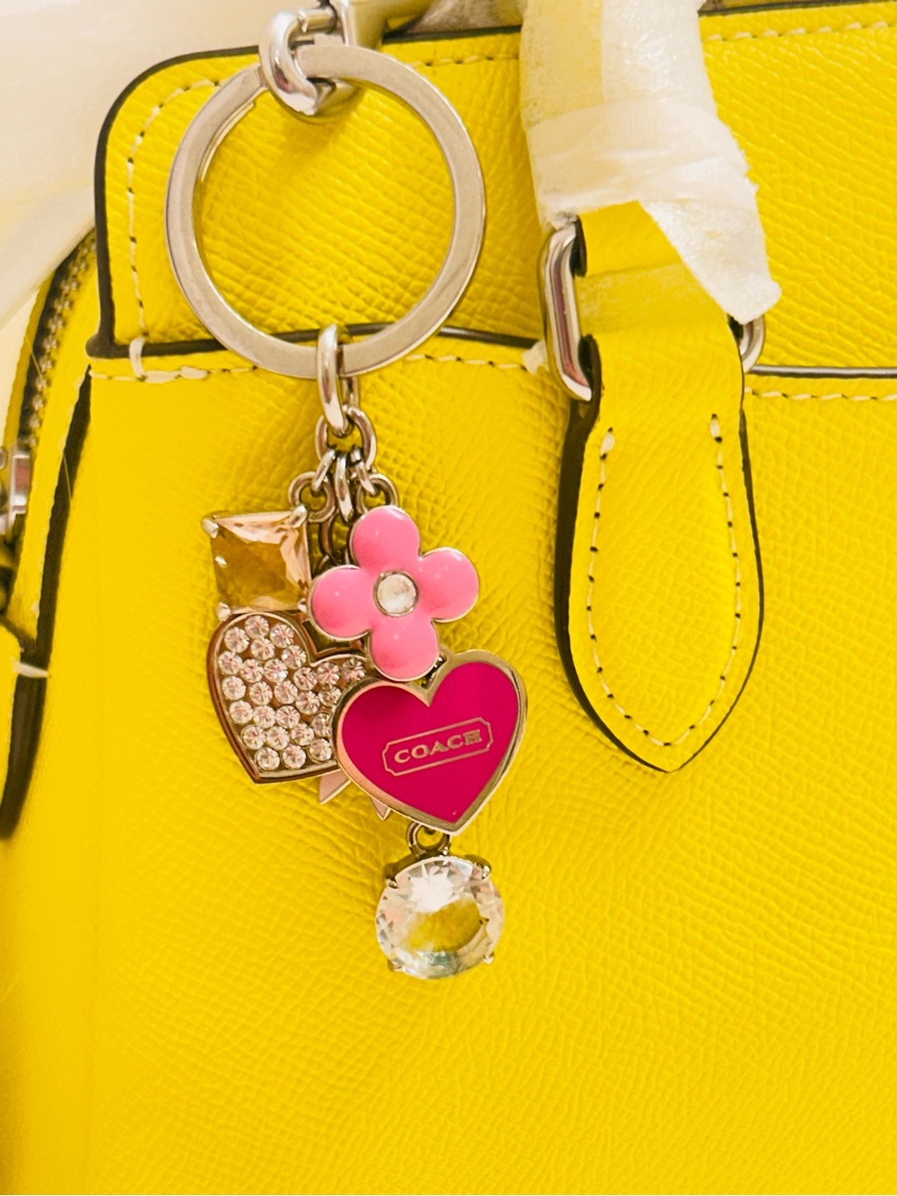 RARE Coach Y2K Heart & Cancer Awareness Keychain/ Bag Charm - Picture 4 of 14